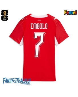 Elveția Breel Embolo #7 Echipament de Fotbal Replică Mondial 2026 Femei Acasa